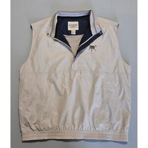 Boca Classics Club Golf Vest Mens XL Tan Quarter Zip Windbreaker Palm Tree